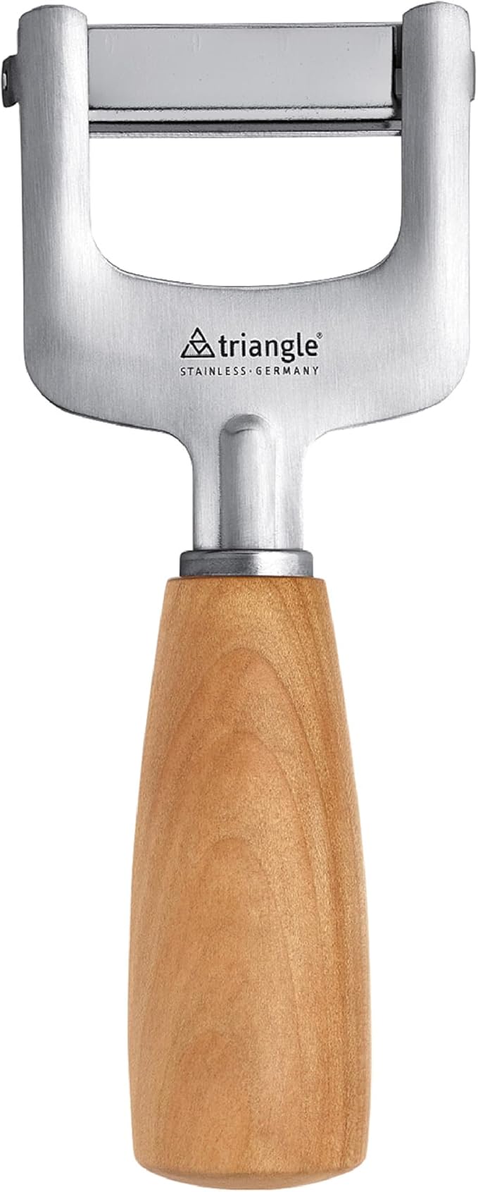 Triangle Julienne Cutter Mood - Ultra-Sharp Stainless Steel - Cherry Wood Handle - Cuts Firm Vegetables for Veggie Noodles, Salads & More - Dishwasher Safe