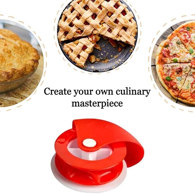 Pastry Wheel Decorator and Cutter Beautiful Pie Crust Pizza Pastry lattice Decoration Tools Plastic Pie Decoration Cutter Lattice Cutting Tool for Beautiful Pie Crust or Ravioli Pasta