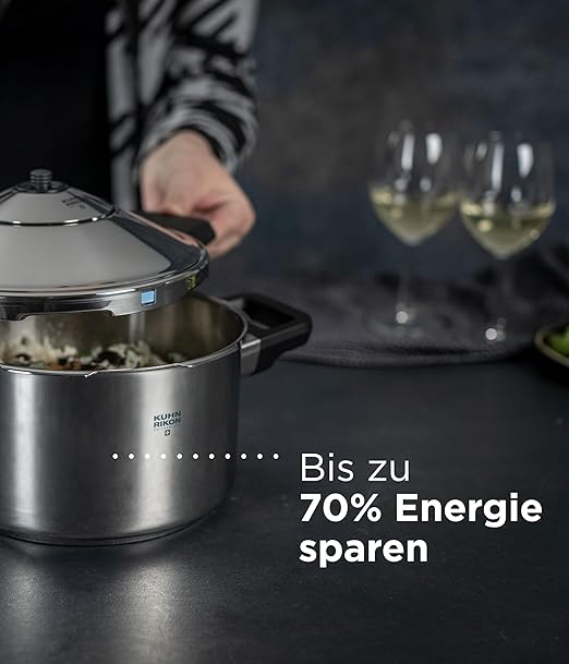 Kuhn Rikon Stainless Steel Duromatic Saucepan Pressure Cooker 5 Quart, Silver