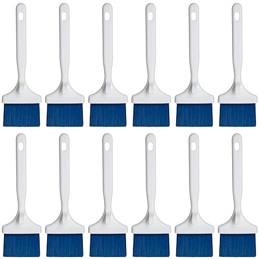 SPARTA Meteor Basting Brush, Nylon Bristle Pastry Brush for Cooking and Baking, 3" Wide, 12 Count, Blue