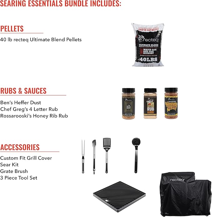 recteq Pellet Grill - Deck Boss 800, Pellet Smoker Grill, Wi-Fi-Enabled, Electric Pellet Grill, Grilling Essentials Bundle