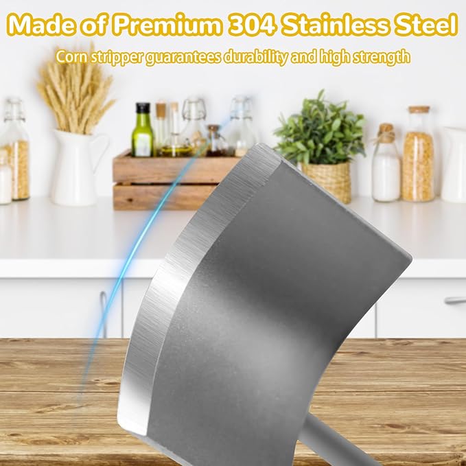orn Cob Stripper, Long Handle Corn Peeler for Corn on the Cob Stainless Steel Corn Stripping Tool Fast and Safe, Suitable for Home Kitchens, Restaurant Chefs, Outdoor Dining Enthusiasts
