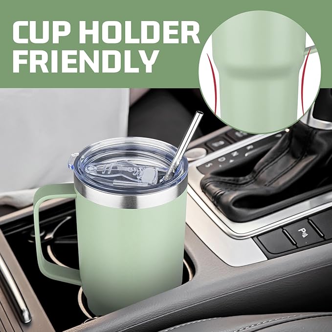 20oz Stainless Steel Insulated Tumbler with Handle and Lid, Double Wall Vacuum Insulated Coffee Mug, Leak Proof Travel Mug, Hot and Cold Drink, Mix Color-7