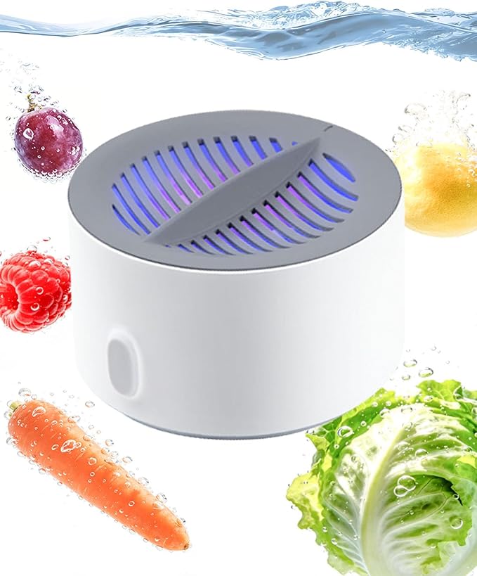Fruit and Vegetable Cleaner - 3-Minute Clean, Fruit Washer with Electrolysis Purifier Technology, Magnetic Charging, Portable Wireless Veggie Wash for Washing Fruits, Vegetables, Rice, Meat (1PCS)