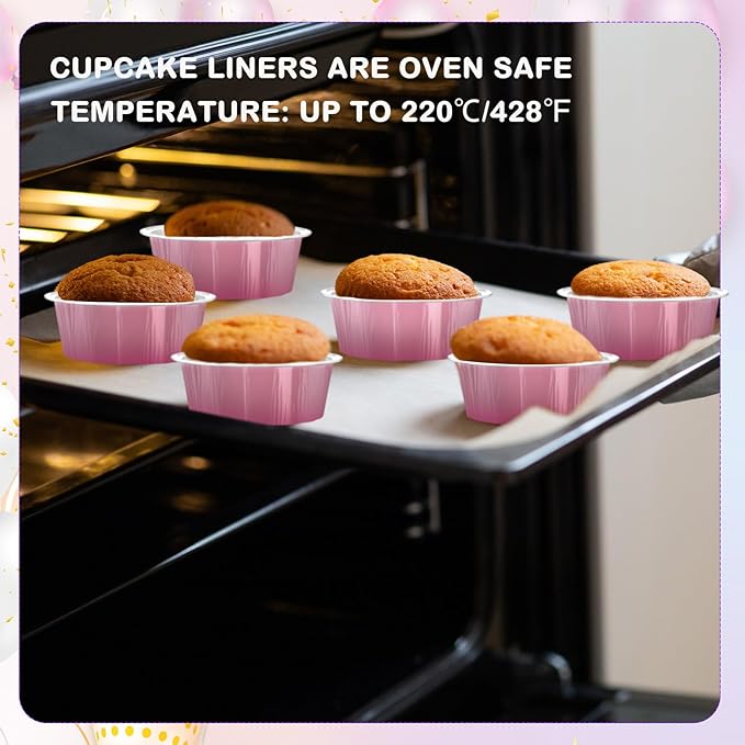 Tessco for you 100 Pcs Disposable Ramekins with Lids 8 oz Creme Brulee Ramekin Aluminum Foil Cup Cupcake Liner Baking Valentines Disposable Muffin Tin Pan Cheesecake Container (Pink,Silver)