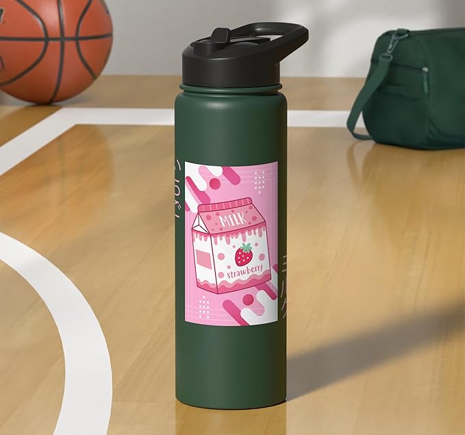 Strawberry Milkshake Tshirt Japanese Otaku Anime Kawaii Stainless Steel Insulated Water Bottle