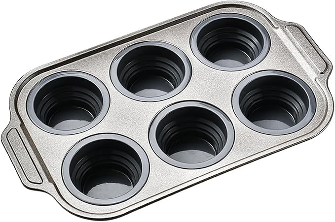Pop Over Baking Pans Pop Over Pan Popover Pans Nonstick 6, Professional Grade for Bakery Kitchen Oven