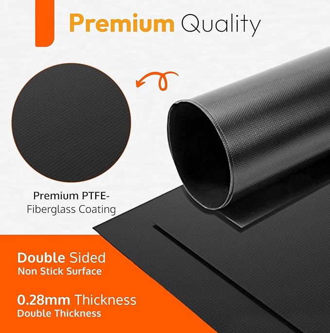 Teflon Mats Large Reusable Non Stick for Toaster Ovens, Dishwasher Safe, Oven Mat for Bottom of Oven (16" x 24", 6 Pack)