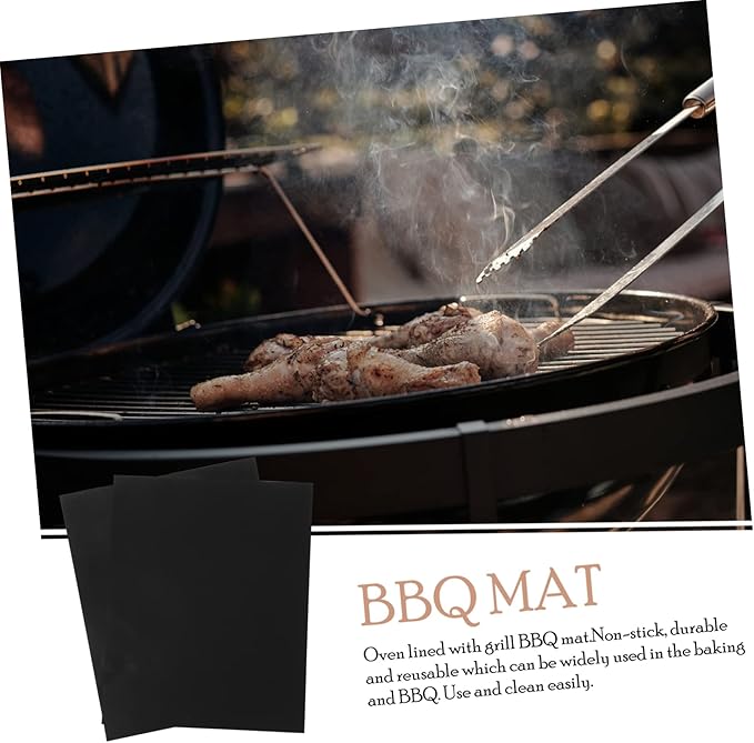 Kisangel 6pcs Multifunctional Baking Liner Heat Resistant BBQ Mat Non-Stick Grill Pad for Kitchen