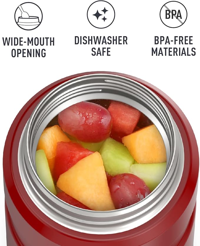 THERMOS Stainless King Vacuum-Insulated Food Jar, 24 Ounce, Rustic Red (Pack of 4)