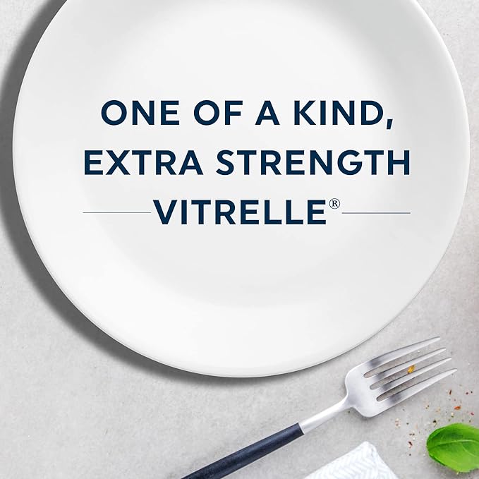 Corelle Vitrelle 18-Piece Service for 6 Dinnerware Set, Triple Layer Glass and Chip Resistant, Lightweight Round Plates and Bowls Set, Portofino