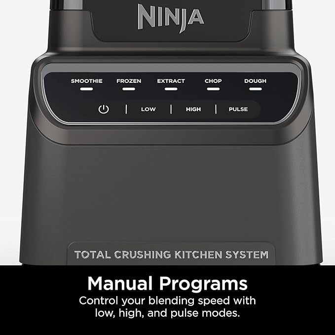 Ninja Kitchen System | All-in-One for Smoothies, Frozen Drinks, Veggie Chopper & More | With Full-Size Pitcher, 8 Cup Food Processor Bowl, (2) 18 oz. Cups, | 1200 Watt | Dark Grey | BR601AMZ