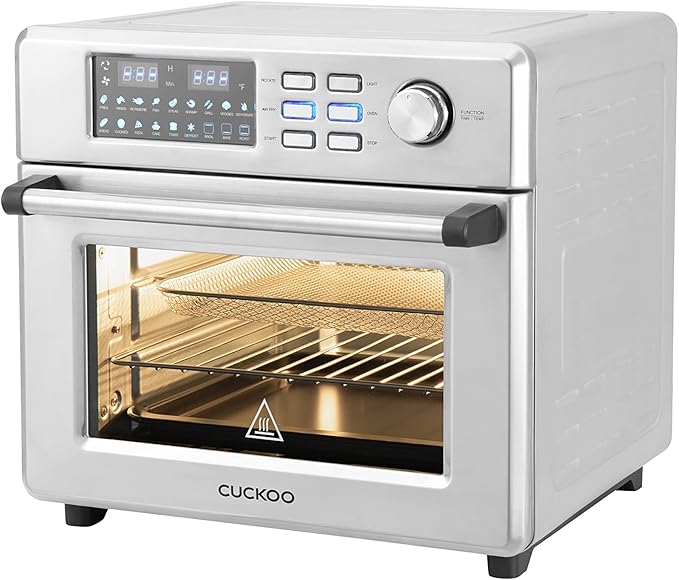 CUCKOO Air Oven | 18 Preset Modes, 360 Convectional Cooking, Premium Interior & Exterior, All accessories included Black/Stainless Steel CAFO-A2601S