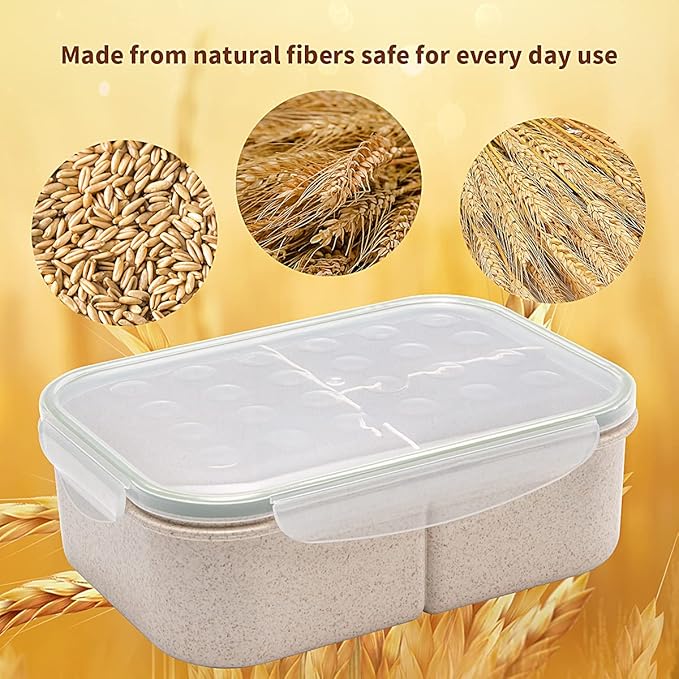 MISS BIG® Bento Box,Bento Box Adult,Lunch Box,Leak Proof Lunch Containers,No BPAs and No Chemical Dyes Bento Lunch Box,Dishwasher and Microwave Safe Lunch Containers for Adults(1900ml White)