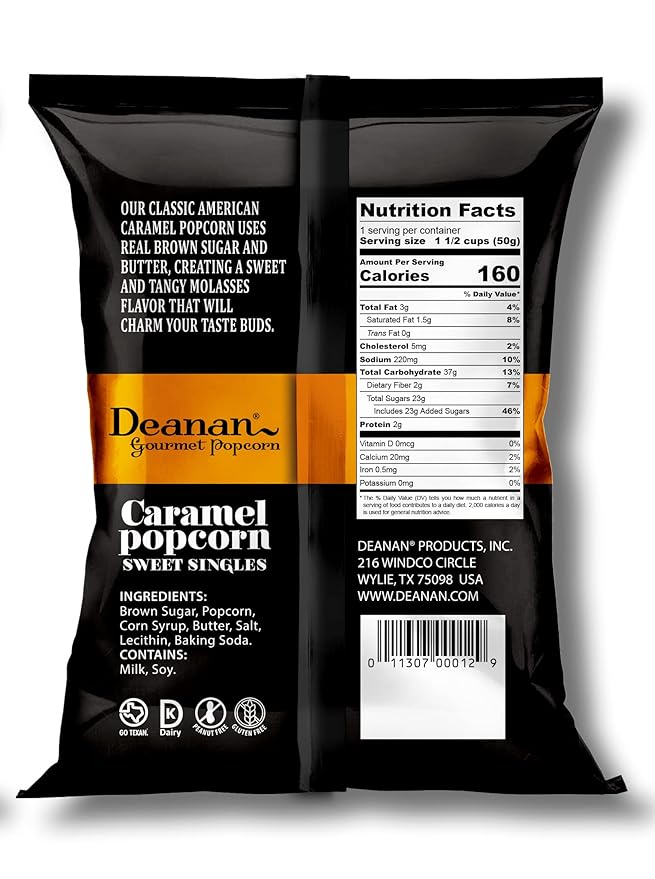 Deanan® Caramel Popcorn 12 Count (1.5 Cup ea)
