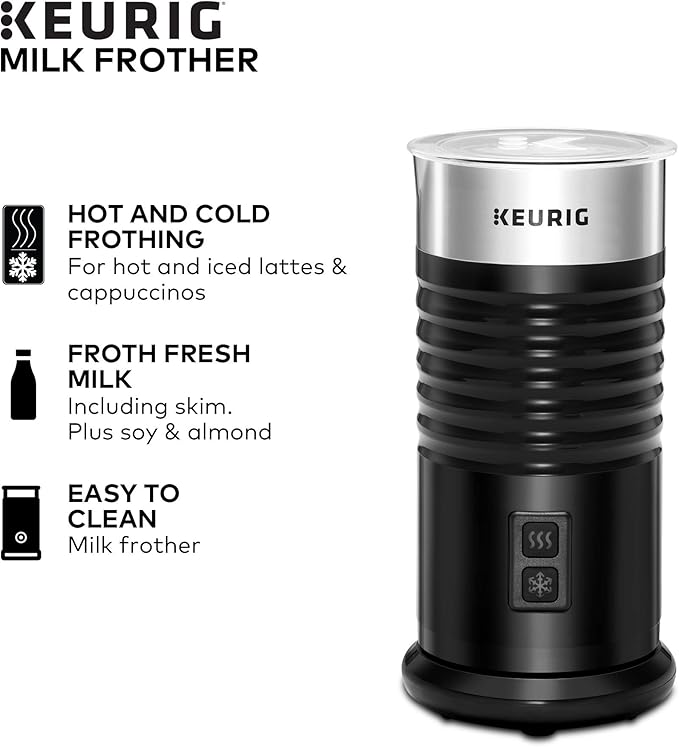 Keurig K-Mini Single-Serve K-Cup Coffee Maker, Black and Keurig Standalone Milk Frother, Black