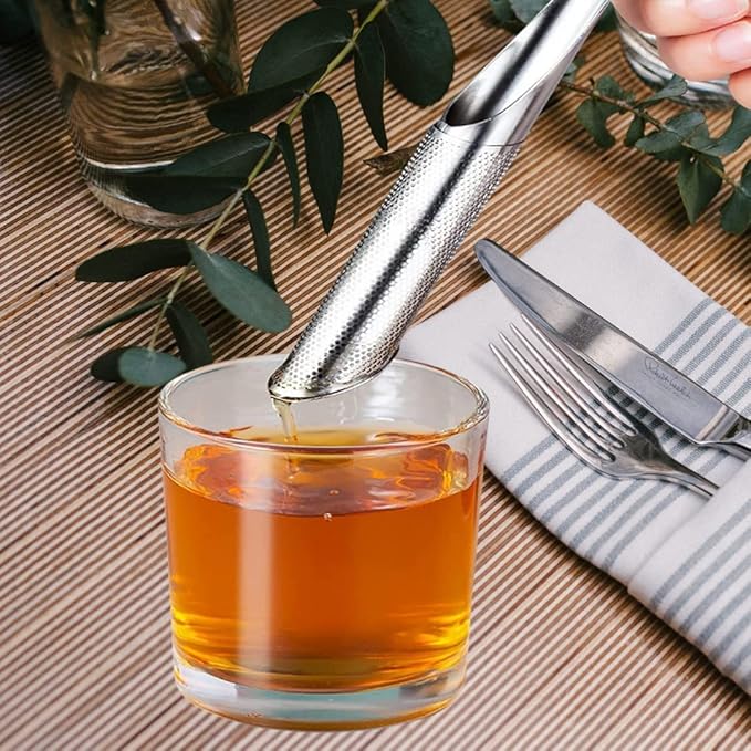 2PCS stainless steel tea filter mesh with hook handle, stainless steel tea diffuser, loose leaf tea infuser (2PCS)