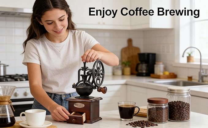 Manual Vintage Style Hand Coffee Grinder, manual coffee grinder with handle,Roller Mill