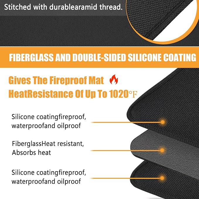 Heat Resistant Mat for Air Fryer,Deep Fryer,Oven,15x18in Hot Pads for Kitchen Counter Heat Protector,Under Coffee Maker Mats for Quartz Countertop Protector,Deep Fryer Coffee Machine Accessories