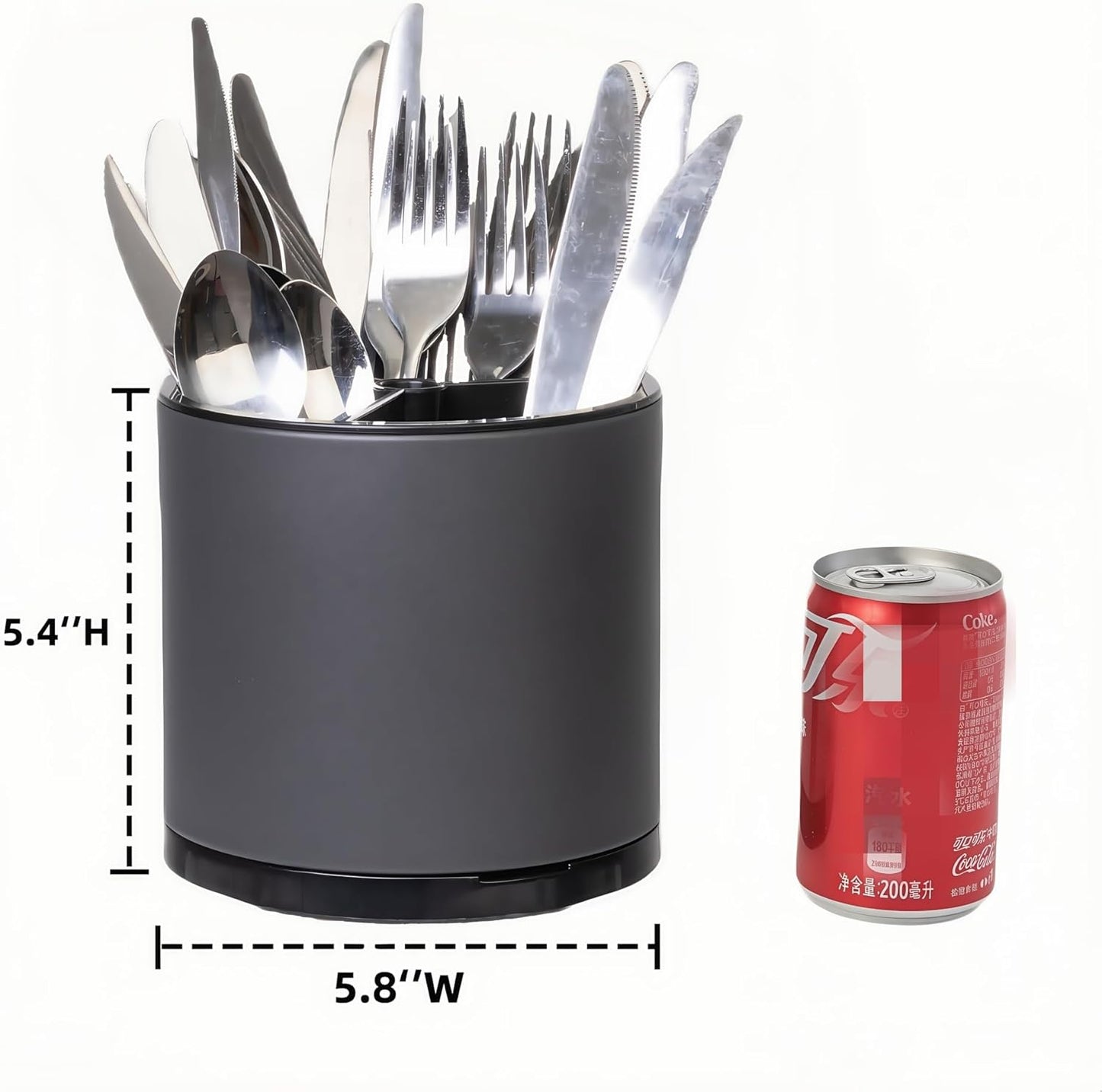Utensil Holder,Kitchen Utensil Holder For Counter,Rotating Silverware Organizer Cooking Flatware Spoon Spatula Tool Cutlery Container Stainless Steel Caddy
