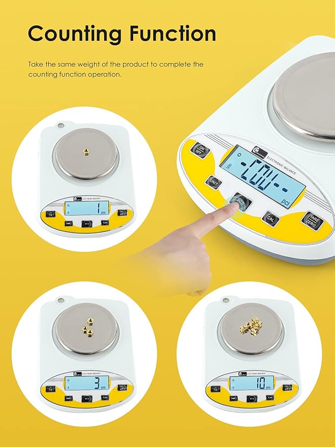CGOLDENWALL Precision Lab Scale 1000gX0.01g Analytical Electronic Balance Digital Laboratory Scale Precision Jewelry Scales Kitchen Precision Weighing Electronic Scales Calibrated 110V (1000g, 0.01g)