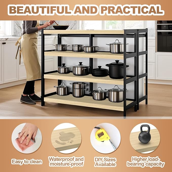 5 Pcs Wire Rack Covers 24x12x3 inch PVC Pantry Shelf Cover 0.31 inch Thick Removable Closet Wire Rack Shelf Covers,Decoration Kitchen Bathroom Office Shelving (Wood Color,24x12x3 inch)