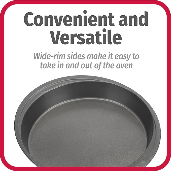 GoodCook Everyday Nonstick Steel Round Cake Pan, 9-Inch, Gray