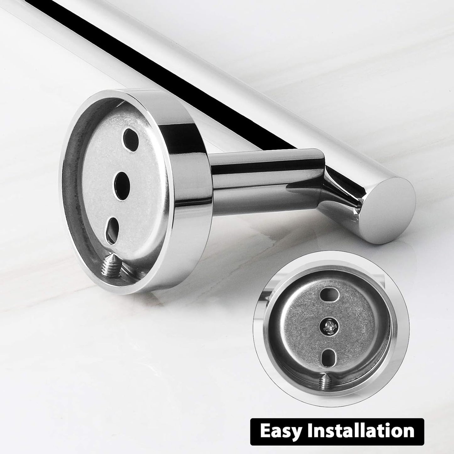 NearMoon Bath Towel Bar, Bath Accessories Thicken Stainless Steel Shower Towel Rack for Bathroom, Towel Holder Wall Mounted (1 Pack, Chrome Finish, 12 Inch)