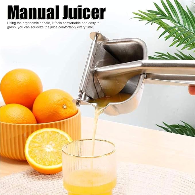 304 Stainless Steel Manual Juicer, Multi-Functional Hand Press Squeezer for Watermelon, Grapes Cocktail Fruits Professional Party Bar Tool