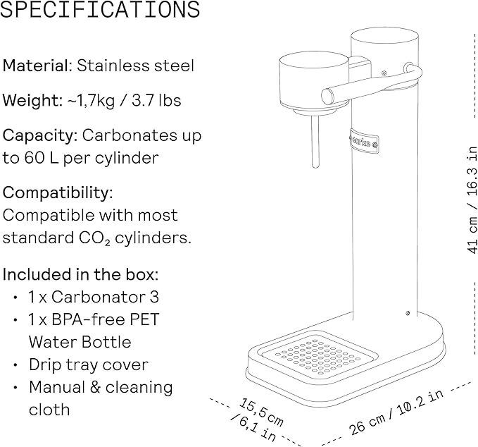 aarke - Carbonator III Premium Carbonator/Sparkling & Seltzer Water Maker with PET Bottle (Copper)