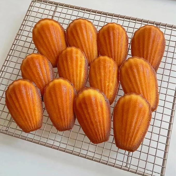 2PCS Silicone Madeleine Pan, 9 Cavity Non-Stick Madeleine Baking Molds, 3D Shell Shaped Cake Mold for Baking, Chocolate, Candy, Cookie, Dessert, BPA Free, Dishwasher Safe