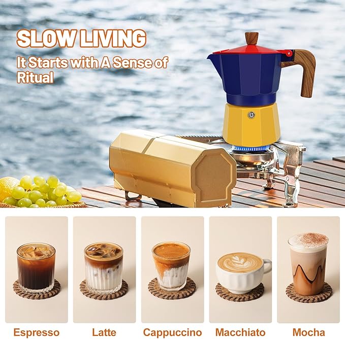 12 Cup Aluminum Espresso Stovetop Moka Pot Express Coffee Maker Percolator Italian Classic Mocha Coffee Machine for Italian and Cuban Cafe Brewing for Home & Camping 600ml 20oz