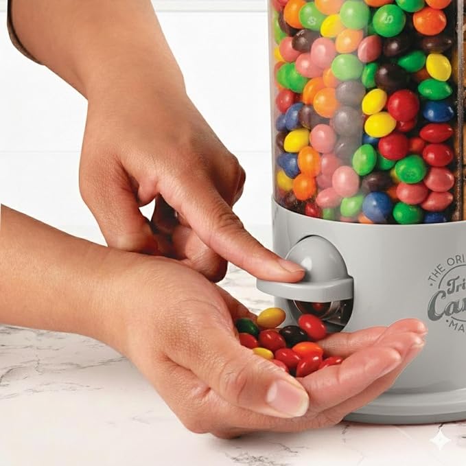 Handy Gourmet Original Triple Candy Machine-Fun Candy & Nut Dispenser-New & Improved (Warm Gray), Standard (JB8450WG)