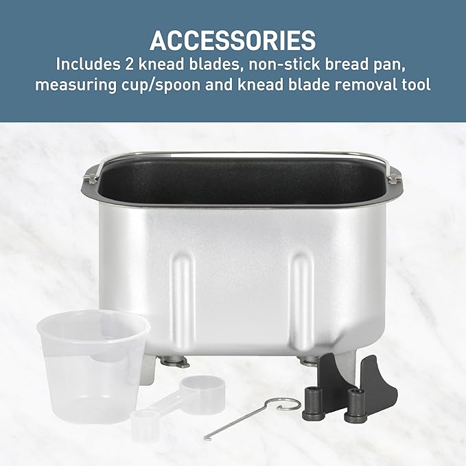 West Bend Hi-Rise Bread Maker Machine Programmable 12 Programs Including Gluten Free & 3 Loaf Sizes and Crust Colors with Traditionally-Shaped Horizontal Bread Pan with Dual Knead Blades, 3-Lb, Gray