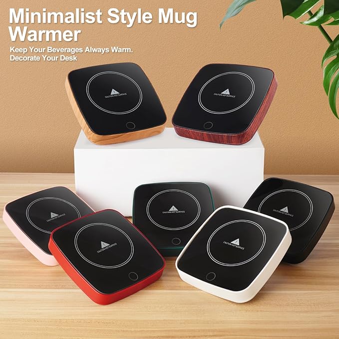 Coffee Mug Warmer Waterproof Smart Cup Warmer with 3 Temperature Setting for Warming & Heating Coffee, Beverage, Milk, Tea and Hot Chocolate (Pink)