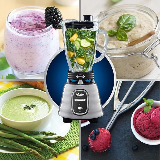 Classic blender Oster reversible chrome glass jar BLSTBESTE013