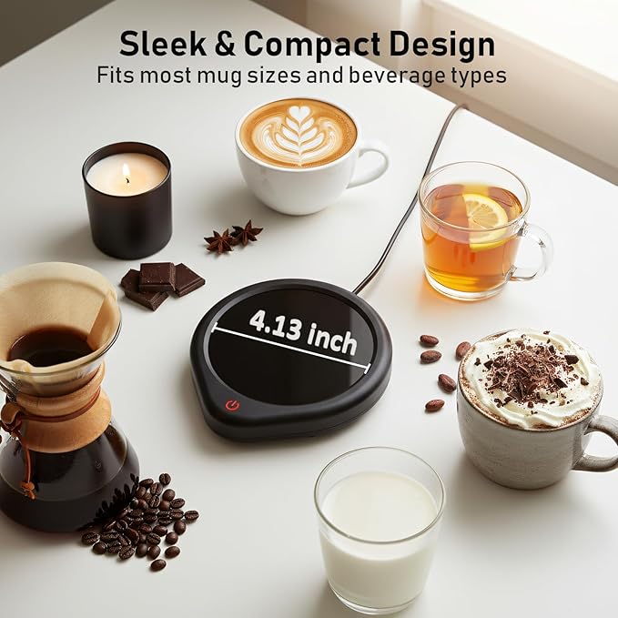 Oracer Coffee Mug Warmer, Cup Warmer for Desk with Auto Shut Off Smart Temperature Settings, Electric Beverage Tea Water Milk Heater for All Cups and Mugs, Heating Plate Candle Wax Warmer
