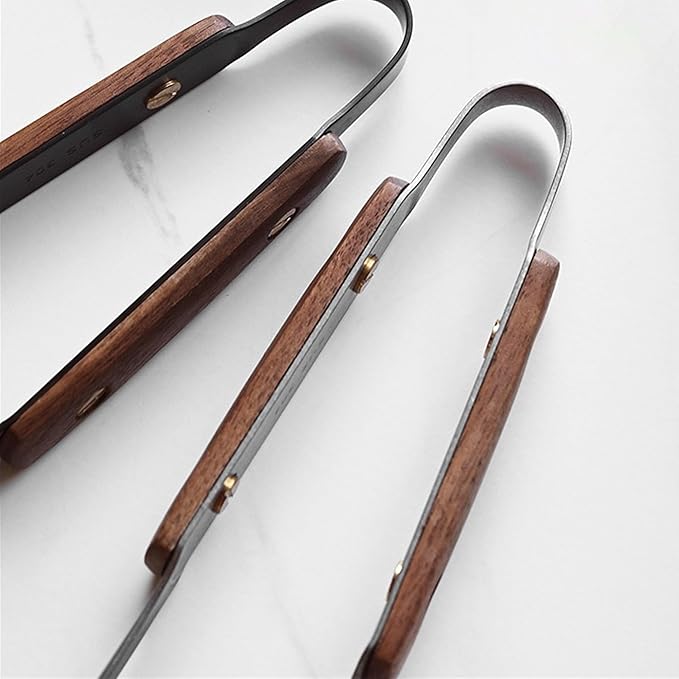 Longjet Kitchen Tweezers Metal Tongs for Cooking - Reptile Feeding Tongs for Gecko, Bearded Dragon, Snake - Long Forceps for Aquarium Plant (Silvery Walnut-9.5"/1Pcs)