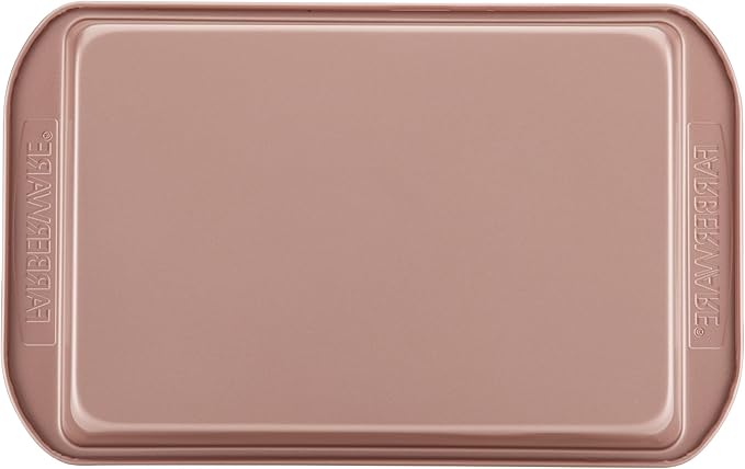 Farberware Baking Nonstick Cake Pan, Rectangle, 9 Inch x 13 Inch, Red Rose Gold