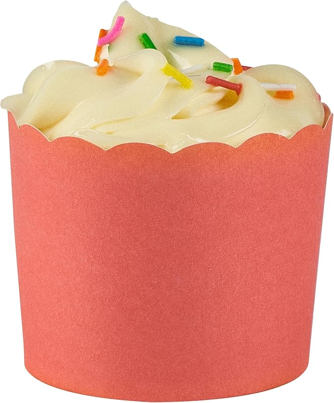 Restaurantware Baking Cups 200 Pack of 6 oz Paper Cupcake Liners Greaseproof Scalloped Oven-Safe Elegant Dessert Muffin Cups Disposable for Parties