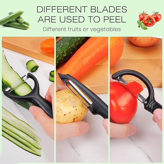 Senbowe Upgrade Potato Peeler for Kitchen, 6PCS Stainless Steel Vegetable Peeler, I and Y Veggie Food Peeler for Apple Fruit Carrot Zucchini Cucumber,Good Grip Makes Peeling Very Easy