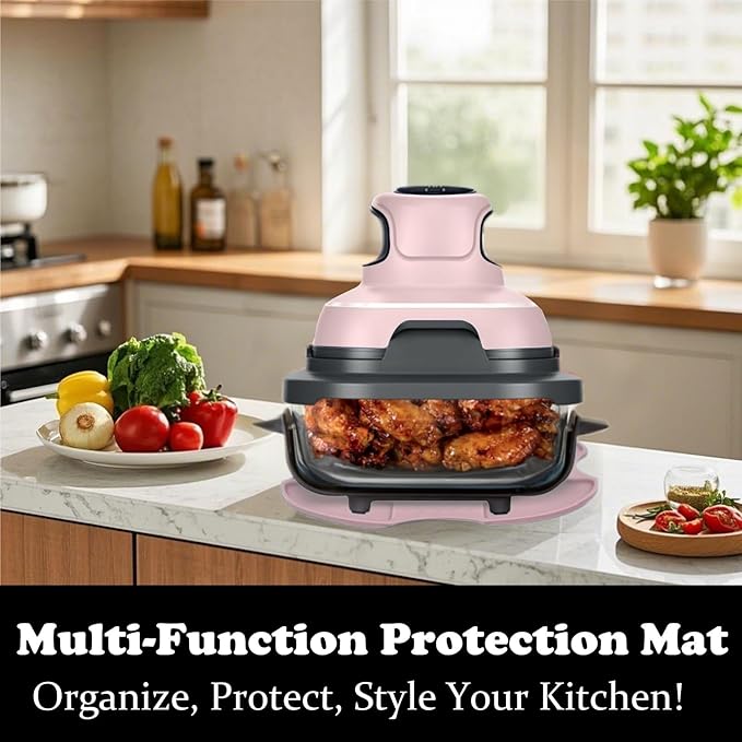 Tailored Ninja Crispi PowerPod Silicone Trivet – Hot Pads for Ninja Crispi Glass Air Fryer Accessories, Heat-Resistant, Non-Slip, Protection for Countertop (Pink)