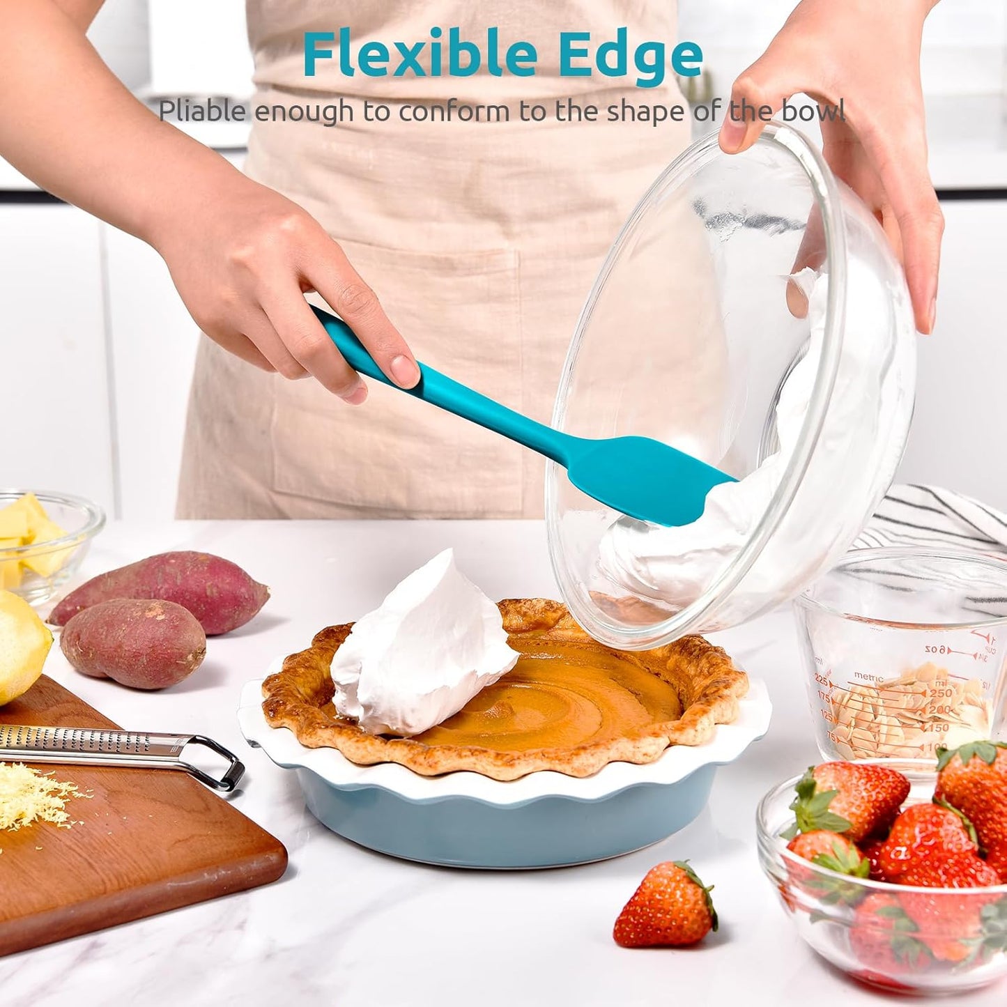 Heat Resistant Silicone Spoon Spatula: U-Taste 600ºF High Heat Flexible 11.38in Silicon Mixing Stirring Cooking Scraping Baking Bowl Scraper for Kitchen Nonstick Cookware (Marrs Green)
