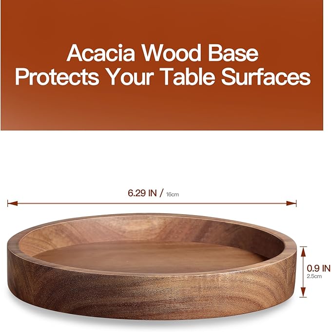 Large Glass Salad Bowls, Salad Bowl Set for Party with Acacia Wood Base and Lid and Salad Serving Utensils, Elegant and Practical Salad Bowls for Kitchen Essentials