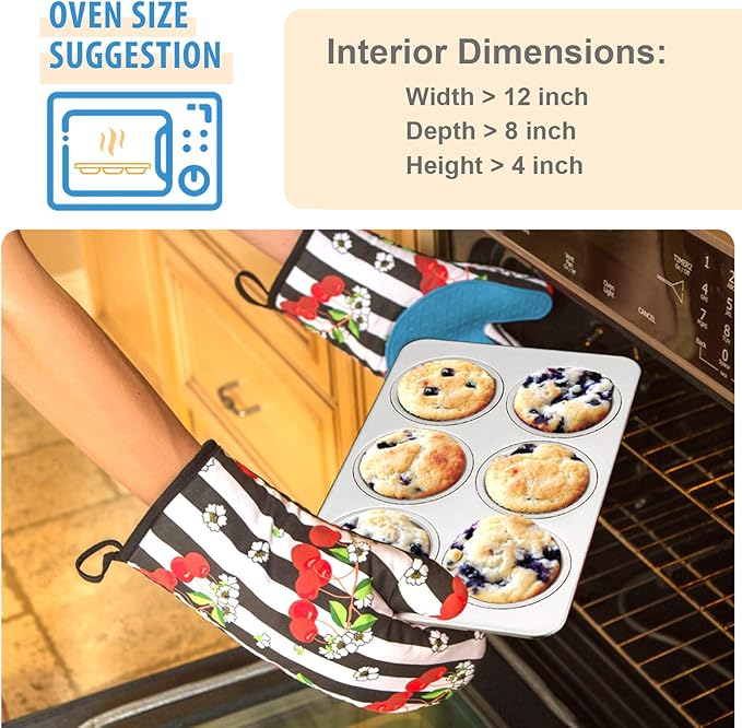 E-far Stainless Steel Muffin Pan, 6-Cup Cupcake Pan Tin for Baking, Metal Muffin Pan Tray Mold, Non-toxic & Healthy, Oven & Dishwasher Safe, Regular Size - 11.44 x 7.12 x 1.25 Inch