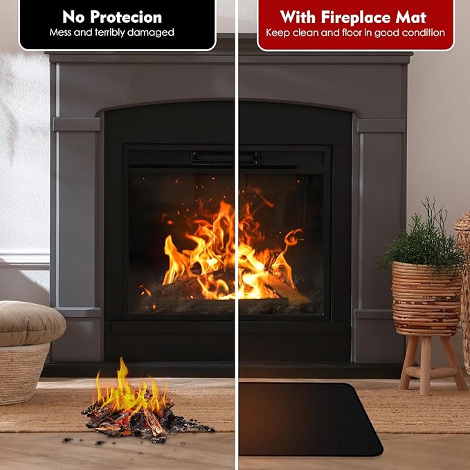 48×36 Inch Under Grill Mats for Outdoor Grill, Hearth Rugs for Fireplaces Fire Resistant, Gas and BBQ Grill Oil-Proof Water-Proof Protector for Decks, Patios and Indoor Grill