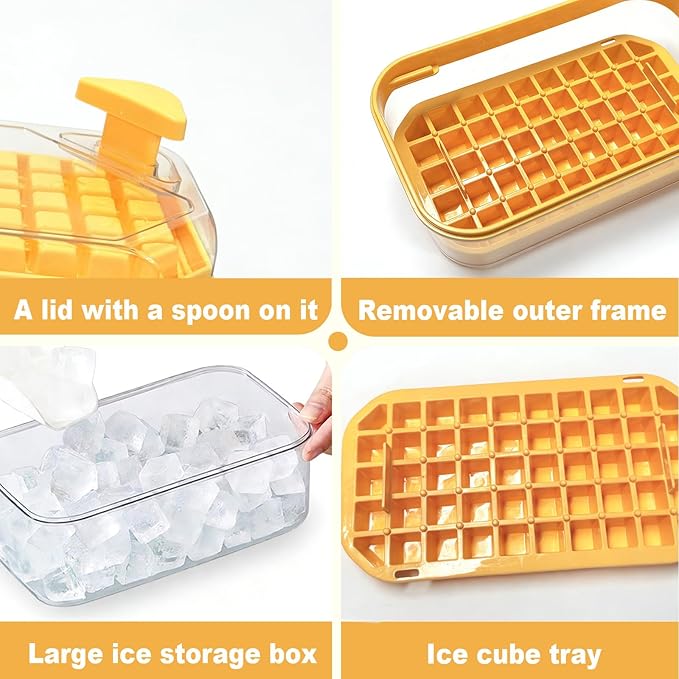 Ice Cube Tray with Lid and Bin+ Mini Ice Cube Tray