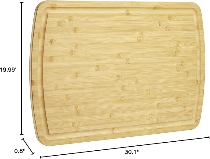 GAOMON Extra Large Bamboo Cutting Board for Kitchen, 30 x 20 Inch Wooden Chopping Board, Stove Top Cover Wood Butcher Block with Juice Groove for Meat Turkey Carving Charcuteries, 0.8" Th