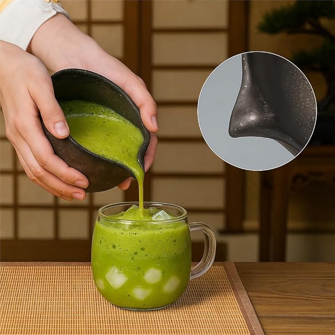 Matcha Whisk Set, 7-Piece Gilded Matcha Set with Ceramic Bowl, Whisk, Wooden Handle Sifter, Large Bamboo Mat and More – Complete Matcha Kit with Gift Box for Matcha Lovers