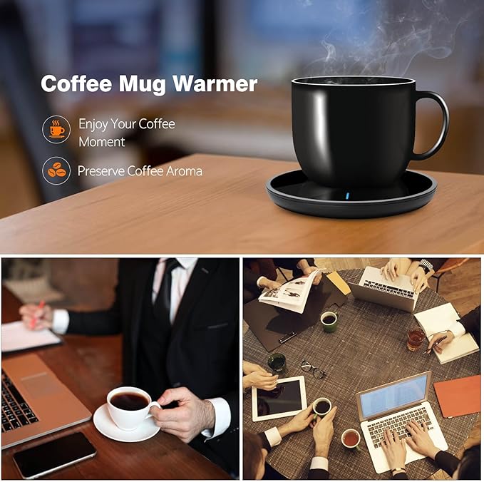 Jisile Candle Warmer, Coffee Mug Warmer, Coffee Cup Warmer with Pressure-Induced Auto ON/Off, Beverage Warmer Plate for Milk Tea, Coffee Accessories for Home Office Desk